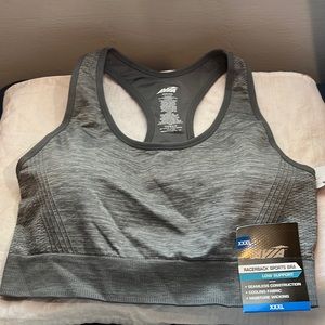 Avia Women's Low Support Seamless Racerback Gray Sports Bra